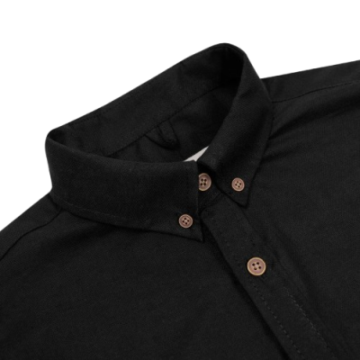 Highty Black Plain Cotton Long Sleeve Shirt