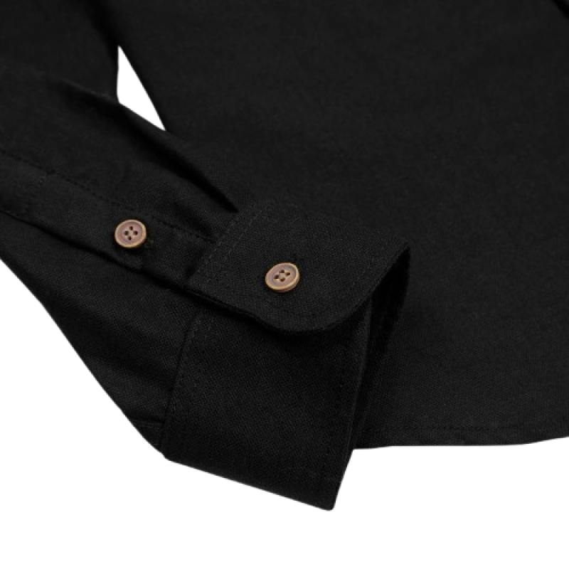 Highty Black Plain Cotton Long Sleeve Shirt