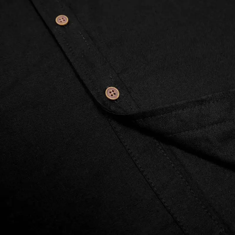 Highty Black Plain Cotton Long Sleeve Shirt